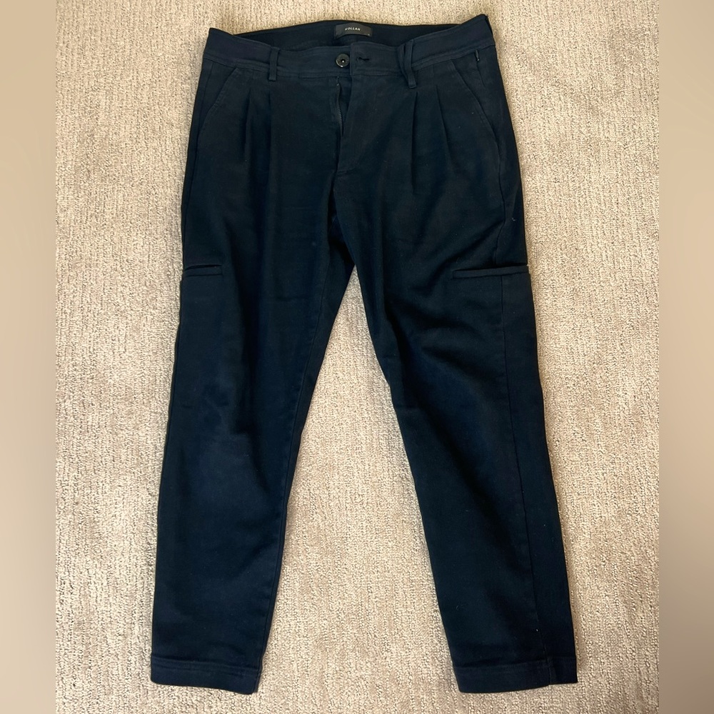 KOLLAR CLOTHING CA Mens Black Pleated Trousers with side pockets size Medium 32